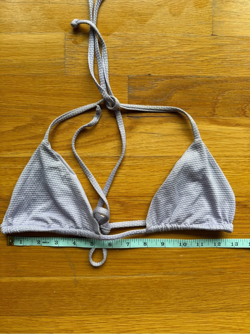 Frankies Bikinis Lavender Textured Triangle Bikini – Size XS